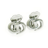 Christian Dior Silver Logo CD Earrings