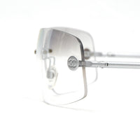 Chanel Rimless Silver Transparent Clear Sunglasses 4035