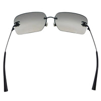 Chanel Rhinestone CC Logo Grey Tinted Black Rimless Sunglasses