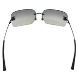 Chanel Rhinestone CC Logo Grey Tinted Black Rimless Sunglasses
