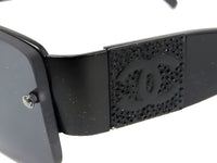 Chanel Black Rhinestone Swarovski Rimless Sunglasses 4117-b