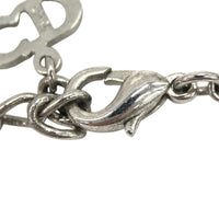Christian Dior D Logo John Galliano Rhinestone Silver Necklace