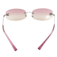 Chanel Pink Tinted CC Logo Rimless Sunglasses 4002