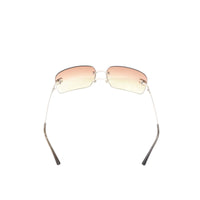 Chanel CC Logo Silver Salmon Pink Tinted Rhinestone Sunglasses