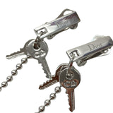 Christian Dior John Galliano Safety Pin & Keys Long Drop Silver Earrings