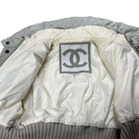 Chanel Sport CC Logo Grey Quilted Padded Down Ski Jacket