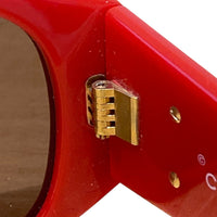Chanel Runway Coral Red Gold Vintage 90s Sunglasses 0004 40