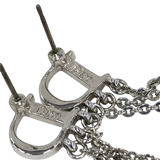 Christian Dior Rhinestone Crystal Dangling Silver Earrings