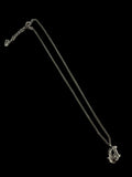 Christian Dior Silver Logo Rhinestone Crystal Chain Necklace