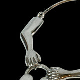 Christian Dior Silver Metal Heart Padlock Bracelet Anklet