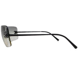 Chanel Rhinestone CC Logo Grey Tinted Black Rimless Sunglasses