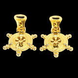 Christian Dior Nautical Gold Rhinestone Clip Earrings