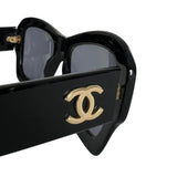 Chanel Gold CC Logo Black Sunglasses 02464