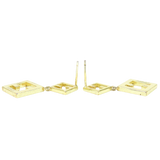 Fendi FF Rhinestone Gold Logo Earrings