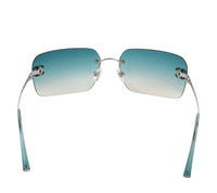 Chanel Rhinestone Teal Blue Tinted Sunglasses 4017-D