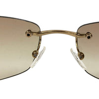 Gucci Gold Brown Tinted Rhinestone Rimless Sunglasses GG 1784 Strass 577YT