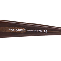 Chanel Black Brown Gold Quilted CC Logo Sunglasses 5023