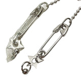 Christian Dior John Galliano Safety Pin & Keys Long Drop Silver Earrings