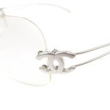Chanel CC Logo Silver Clear Rimless Sunglasses 4068