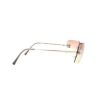 Chanel CC Logo Silver Salmon Pink Tinted Rhinestone Sunglasses