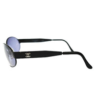 Chanel Black Gold CC Logo Oval Sunglasses 06925