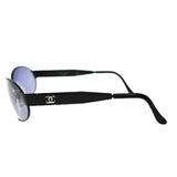 Chanel Black Gold CC Logo Oval Sunglasses 06925