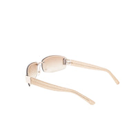 Gucci Camel Brown Cream Rimless Silver Sunglasses 1799