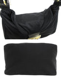 Fendi Mamma Baguette Black Silver Golf Logo Shoulder Bag