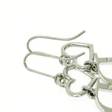 Christian Dior Heart Logo Silver Crystal Rhinestone Earrings