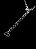 Christian Dior Silver Logo Rhinestone Crystal Chain Necklace