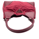 Prada Red Nylon Tessuto Leather Shoulder Bag