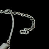 Christian Dior Silver Metal Heart Padlock Bracelet Anklet