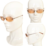 Chanel Orange Tinted CC Logo Rimless Sunglasses 4002