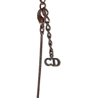 Christian Dior Logo Key Motif Silver Necklace