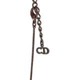 Christian Dior Logo Key Motif Silver Necklace