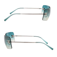 Chanel Rhinestone Teal Blue Tinted Sunglasses 4017-D