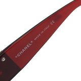 Chanel CC Logo Rimless Rhinestone Red Silver Sunglasses 4095-B