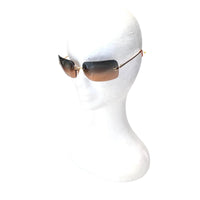 Chanel Silver Logo Orange Blue Tinted Rimless Sunglasses 4017