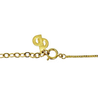 Christian Dior CD Logo Gold Black Square Vintage Necklace