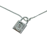 Christian Dior Silver Logo Padlock Vintage Chain Necklace