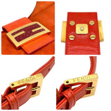 Fendi Orange Gold Suede Leather Glitter Mamma Shoulder Bag