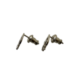 Christian Dior Monogram Logo Silver Heart Earrings