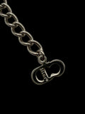 Christian Dior Silver Logo Rhinestone Crystal Chain Necklace
