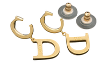 Christian Dior Monogram CD Logo Gold Hoop Earrings