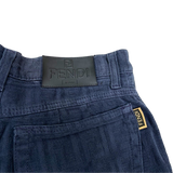 Fendi Navy Blue Zucca Monogram Cotton Trousers Pants