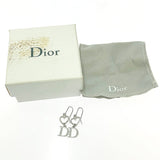 Christian Dior Heart Logo Silver Crystal Rhinestone Earrings