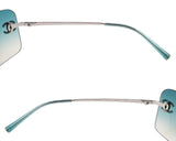 Chanel Rhinestone Teal Blue Tinted Sunglasses 4017-D