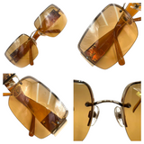 Chanel Brown Rhinestone Swarovski Sunglasses 4095-b