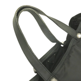 Prada Dark Green Black Logo Nylon Tessuto Metal Tote Shoulder Bag