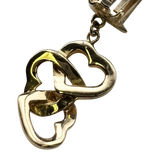 Christian Dior Logo Rhinestone Crystal Gold Heart Earrings